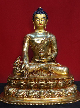 释迦牟尼佛像鎏金工艺10寸32cm