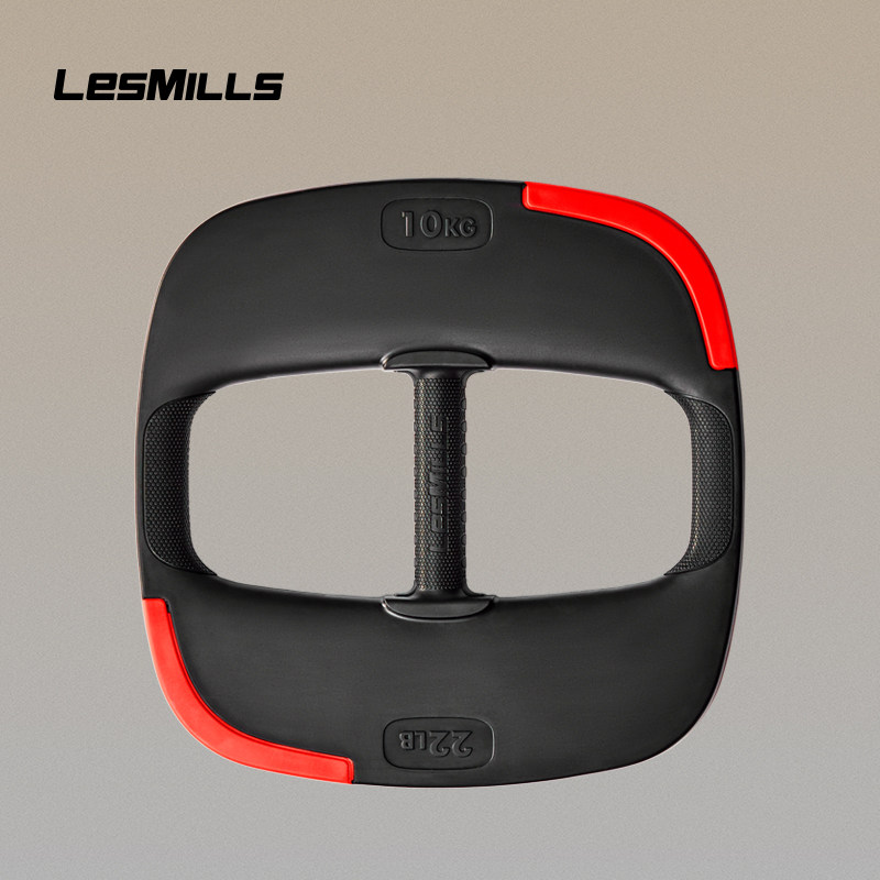 LESMILLS莱美杠铃片5kg/7.5kg/10kg包胶家用健身房手抓杠铃片