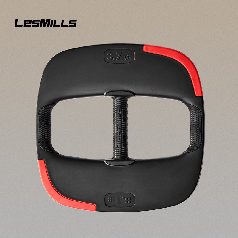 lesmills莱美杠铃片3.7kg包胶家用商用健身房跳操手抓杠铃片