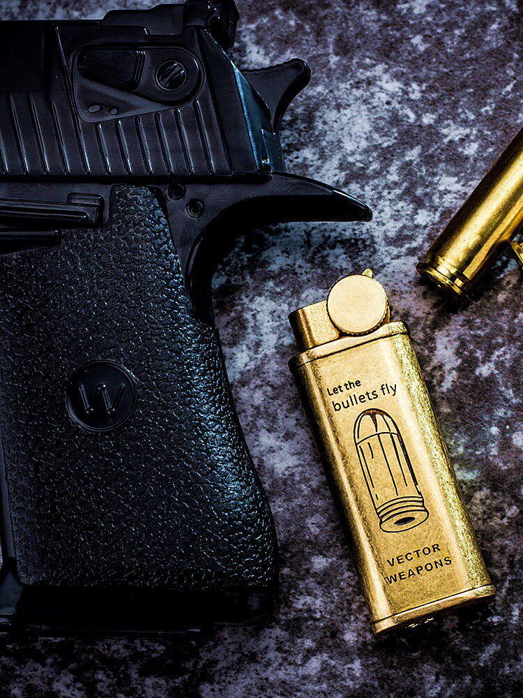 promise充气打火机 气体砂轮纯铜斜火防烫手蝰蛇子弹头定制火机男