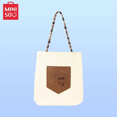 MINISO名创优品Hello Kitty夏日黑皮系列-单肩帆布包