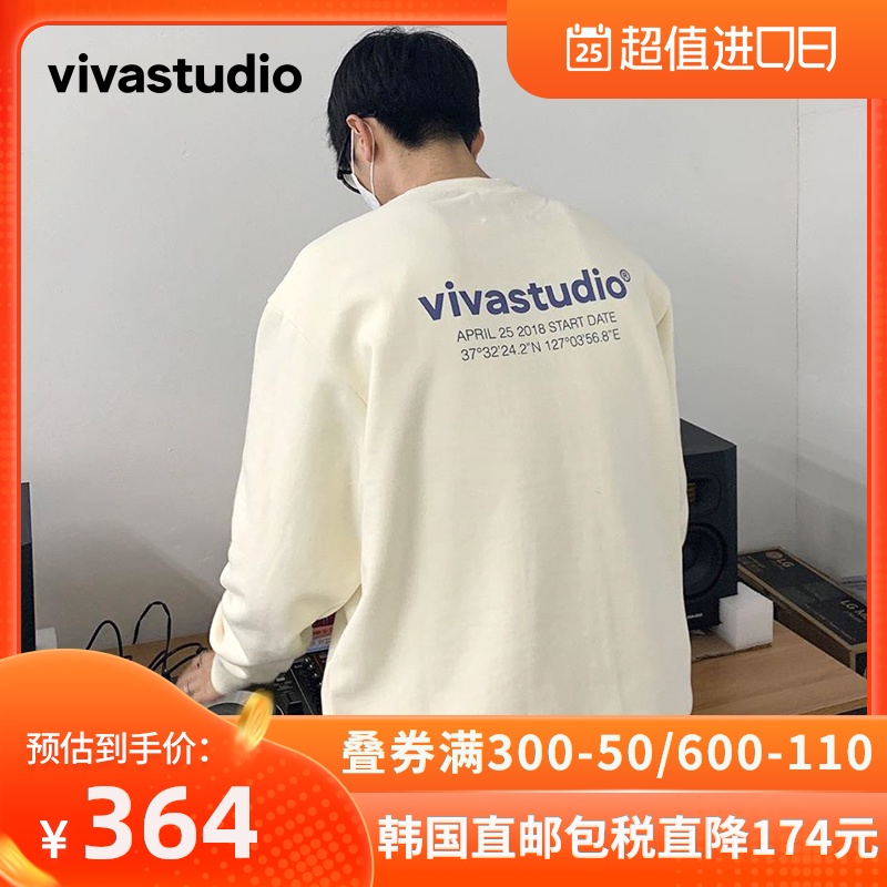 vivastudio2020秋季新款明星同款纯棉圆领多色卫衣韩国潮牌情侣款