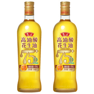 鲁花高油酸花生油750ml 5s物理压榨食用油厨房员工节日福利 瓶装