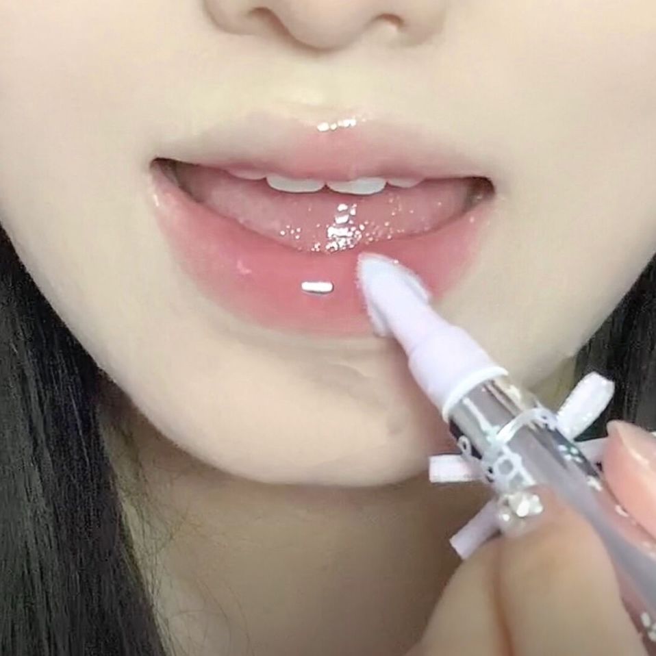 人生灰粉出现了!清冷感谁懂啊~毛绒刷头爱心小蝴蝶结唇蜜女平价