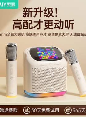 索爱SK30蓝牙音箱家用k歌音响小唱歌型家庭ktv儿童话筒麦克风户外