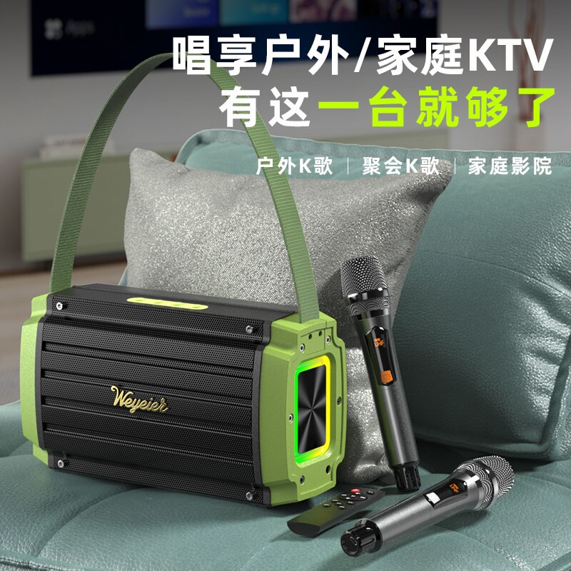 高端大功率K歌跳舞聚会露营直播手提式娱乐多功能声卡音响KTV效果