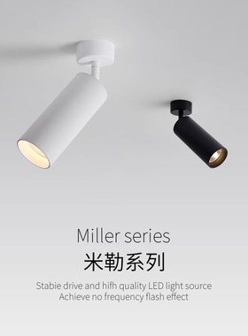 明装led射灯万向可调极简背景墙照画商铺服装店吸顶式聚光投射灯