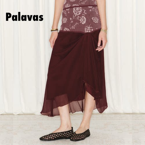 PALAVAS紫藤祈祷不规则半身裙