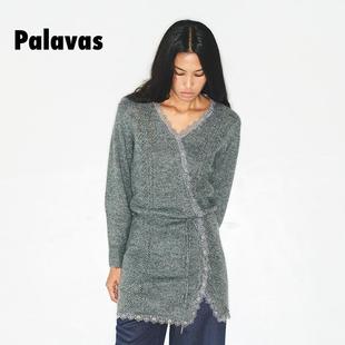 阁楼晓雾针织系带连衣裙设计感蕾丝拼接短裙 palavas25春夏新品