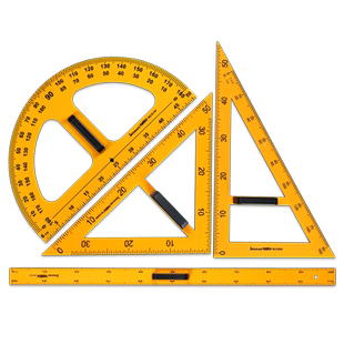 教师用大号三角板套装一米直尺学校老师教学专用磁性量角器透明塑料三角尺多功能圆规可夹粉笔白板笔数学教具