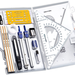 工程机械制图工具套装大学生土木建筑设计化工cad专用作图画图绘图工具包学生高品质圆规丁字尺三角板组合仪