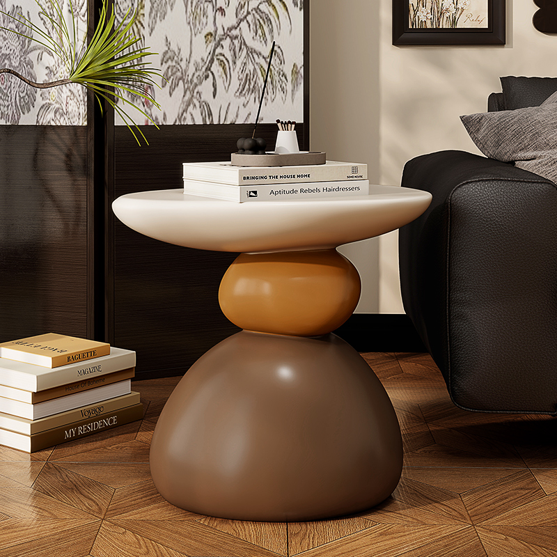 中古风边几客厅沙发旁边餐桌子床头柜置物架复古轻奢可移动小茶几