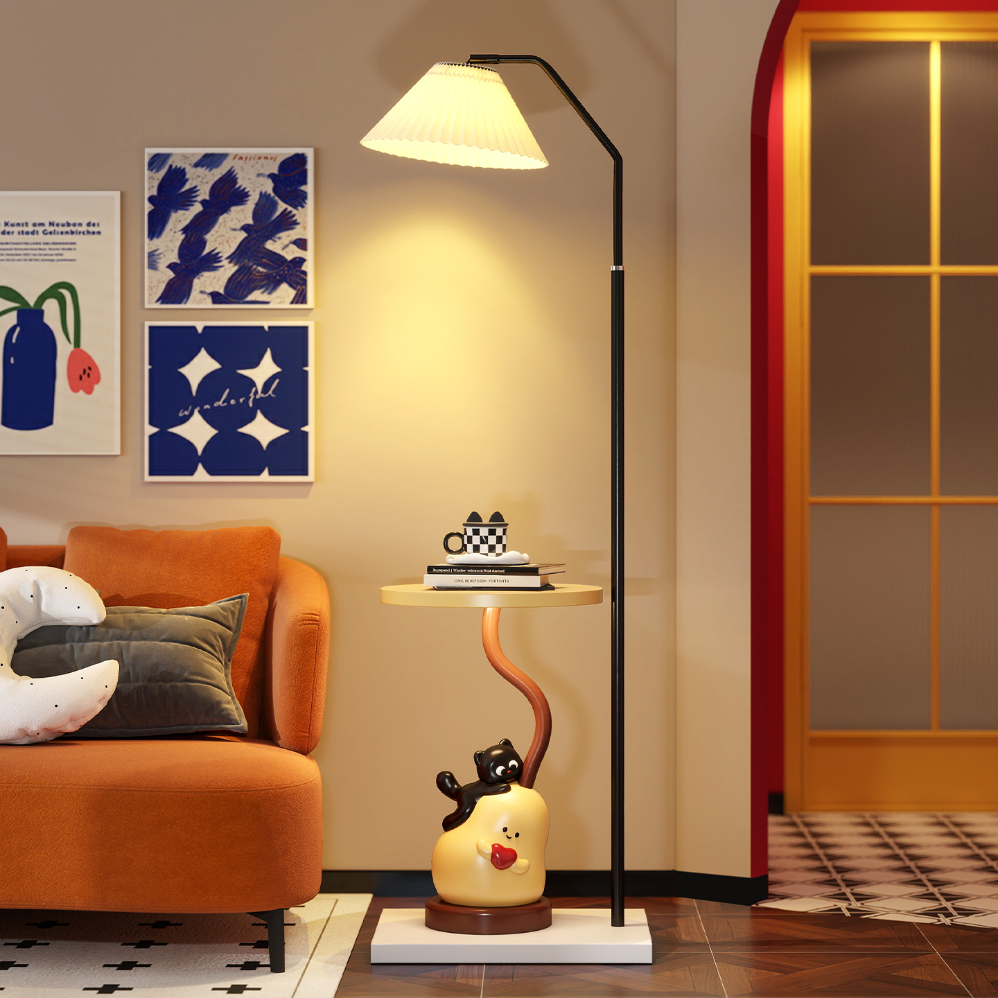 貓梨落地燈客廳沙發旁邊氛圍臺燈