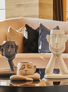 艺术花瓶摆件现代简约客厅创意北欧风格电视柜酒柜玄关家居装饰品