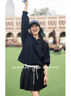 EG408230 miu式撞色拼接双摇头百褶裙裤 造型实穿兼备 羊毛混纺