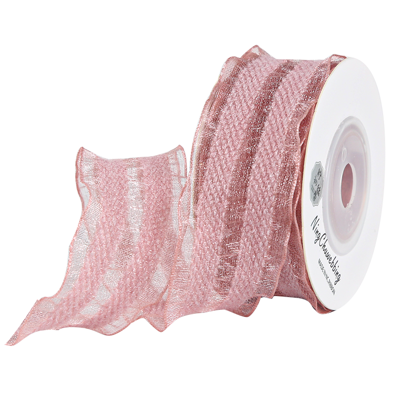 2.5cm荷叶裙边织丝包带包装其他布艺diy手工饰品配件缎带材料diy