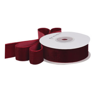 酒红单面绒丝带天鹅绒植绒织带diy手工蝴蝶结花束包装礼品烘焙