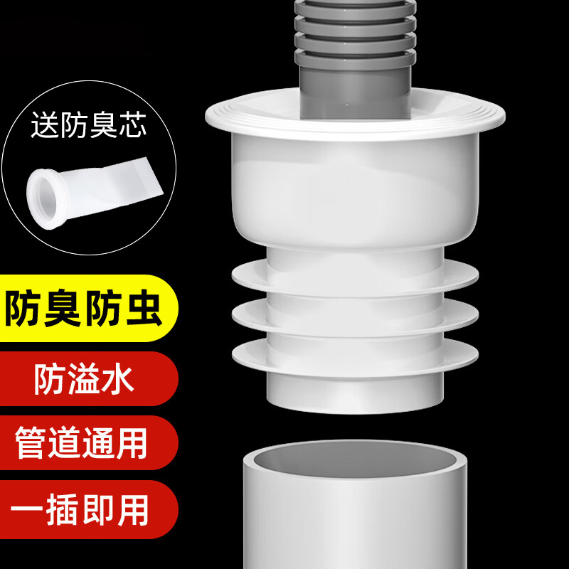 下水管密封圈防返臭神器厨房洗衣机洗手盆地漏排水管道硅胶密封塞 五金/工具 密封件 原图主图