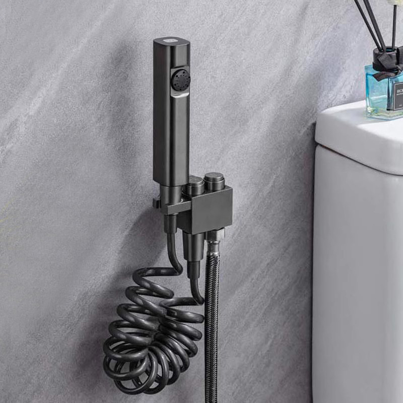 枪灰色高压冲洗喷枪伴侣妇洗器墙出按键水龙头喷头套装马桶卫生间