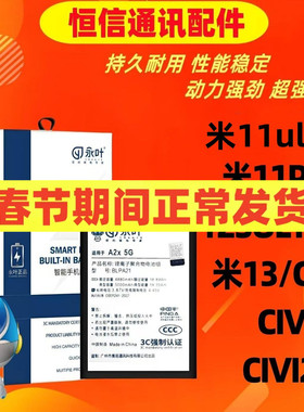 永叶适用小米11pro 11ultra 12sultra 13 13pro civi 1s 2 3电池