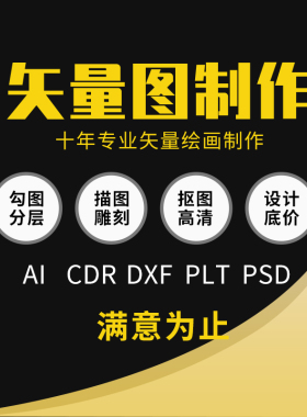 PDF矢量图制作LOGO还原cdr图片去水印ai勾图画P图改字PS代画