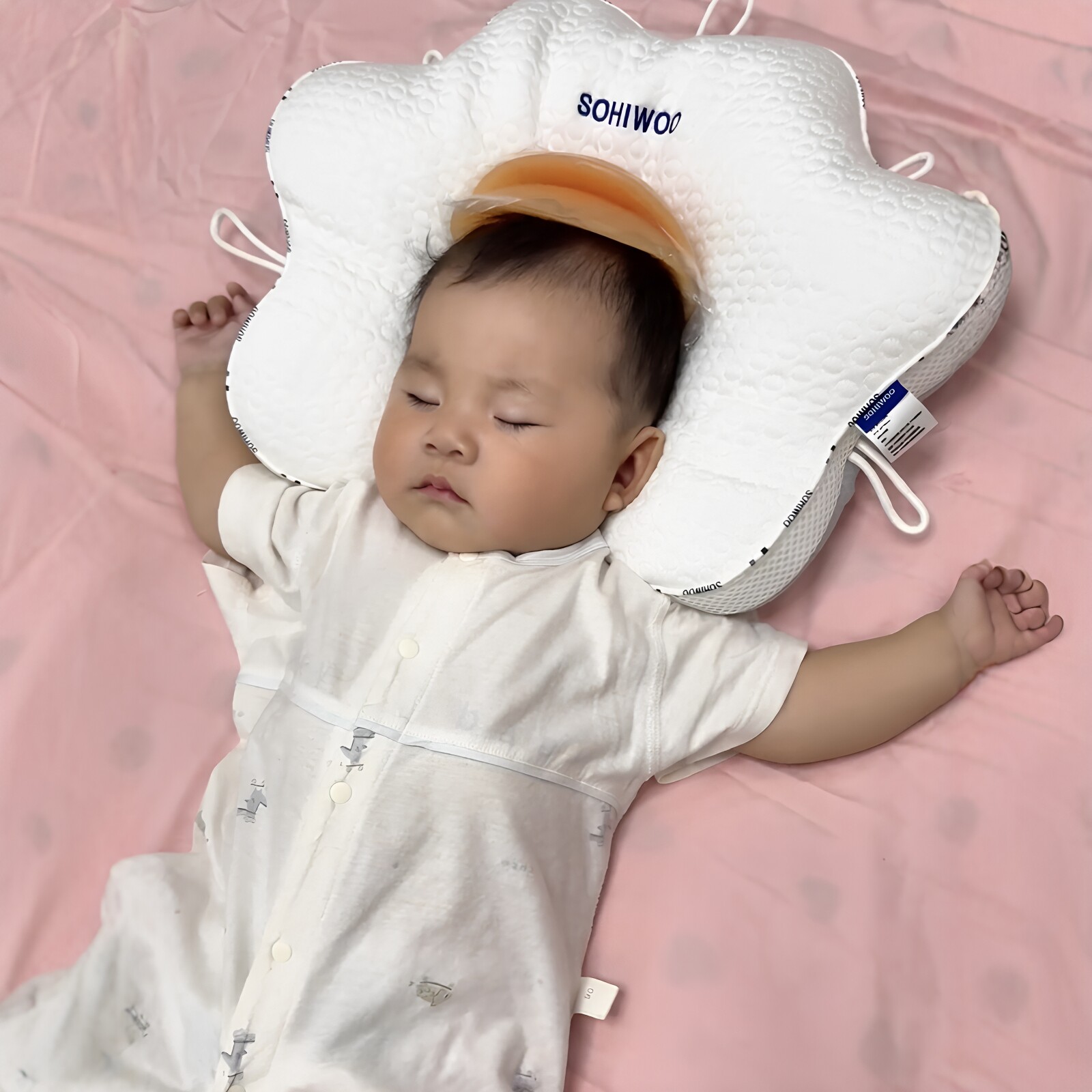 睡觉垫婴幼儿睡圆头神器硅贴头