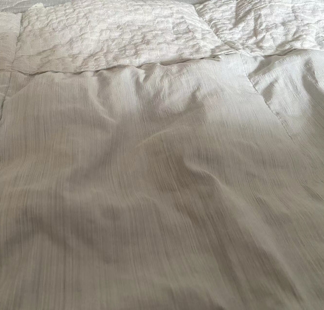 灰色亚麻羽绒被夏季空调被可机洗水洗不跑绒被子单人宿舍被250g