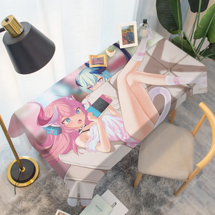 少女日式 二次元 卡通动漫桌布免洗餐桌布清新防水网红书桌布艺