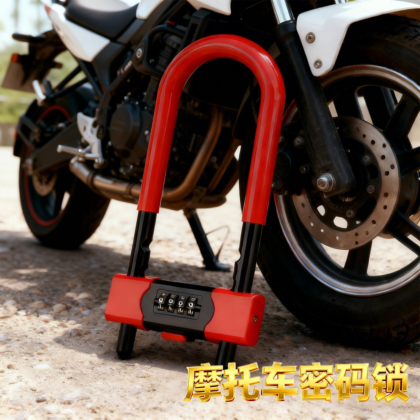 机车密码锁挂锁玻璃门u形锁防水防锈门锁U型锁锁具家用防盗