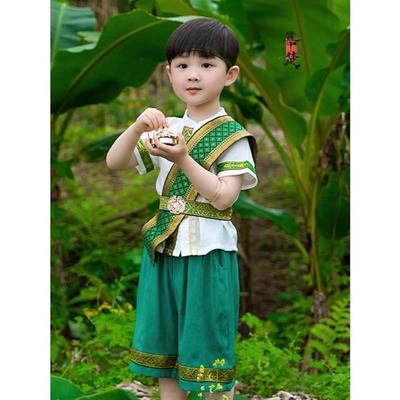2024新款六一儿童节演出服夏中国风端午少数民族国潮男孩傣族服饰
