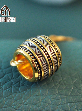 爱沙尼亚925纯银鎏金转运珠复古欧美项链吊坠百搭时尚5250