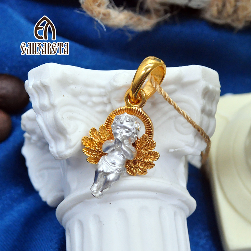 爱沙尼亚银饰925银吊坠可爱守护小天使坠情人节礼物吊坠81506