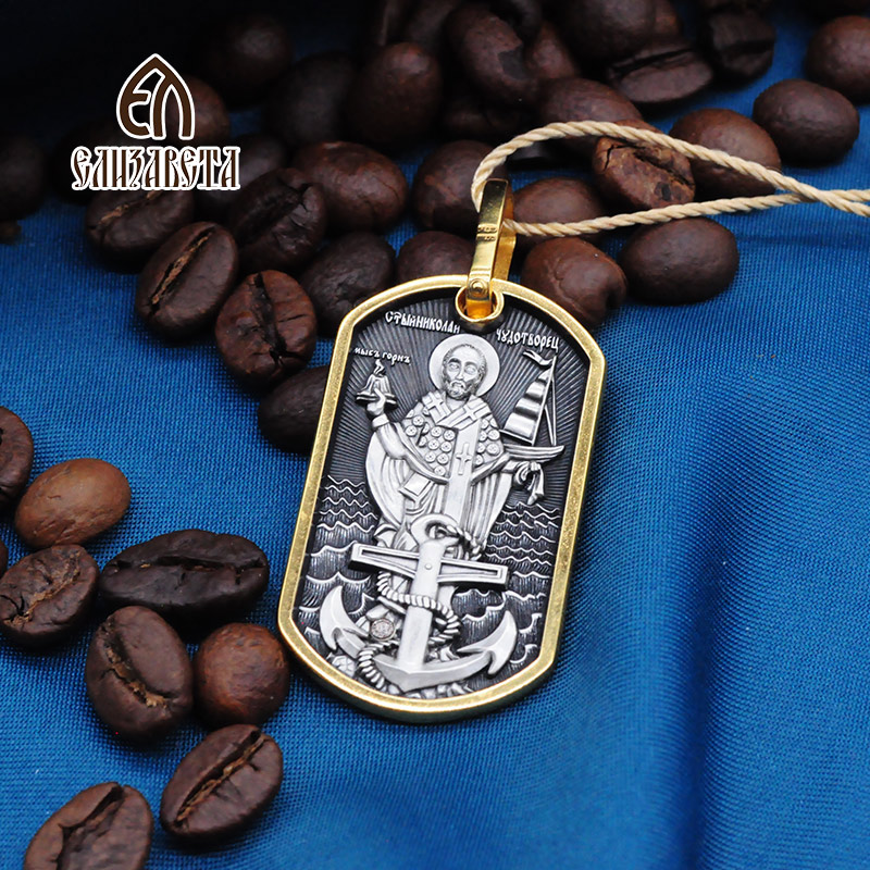 俄罗斯爱沙尼亚银饰纯银吊坠欧美风狗牌男士吊坠项链牌81408