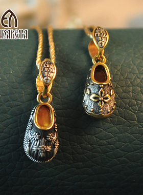 爱沙尼亚俄罗斯s925银鎏金吊坠女士项链挂坠情侣挂件81480 81482