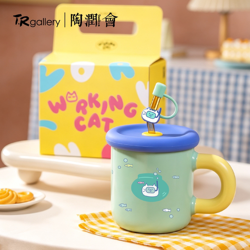 摸鱼水杯打工猫猫马克杯