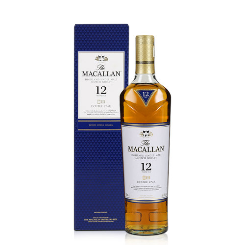 Macallan麦卡伦12年蓝钻双雪莉桶单一麦芽苏格兰威士忌700ml正品
