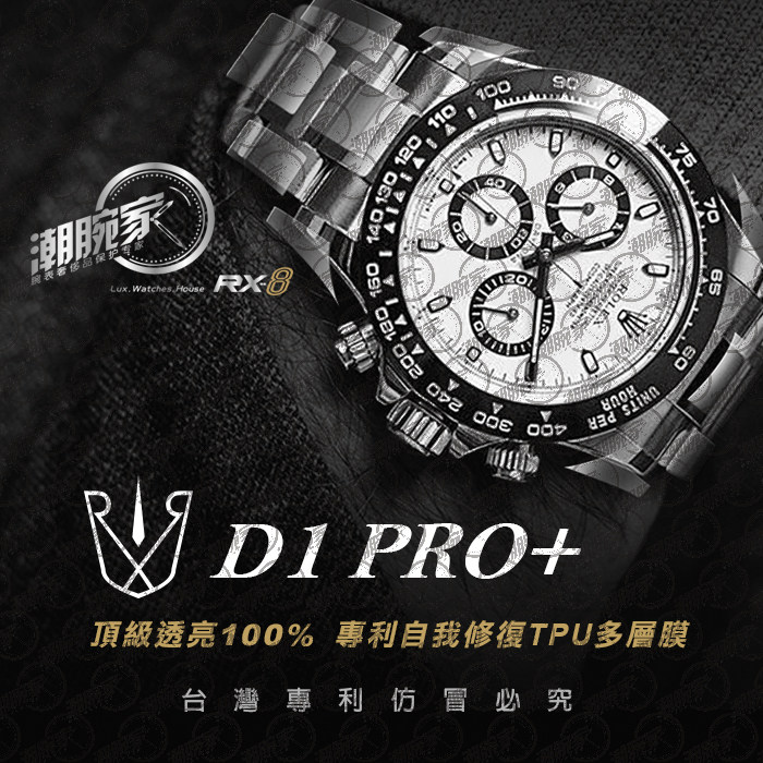 rx-8 适用于劳力士迪通拿钢系列透明保护膜 贴膜 外表圈表盘表扣