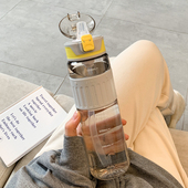 进口Tritan简约水杯高颜值大容量女便携吸管杯运动耐高温男塑料杯