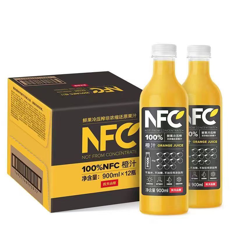 9月到期农夫山泉NFC果汁饮料代餐饮料NFC橙汁900ml*2瓶部分包邮图片