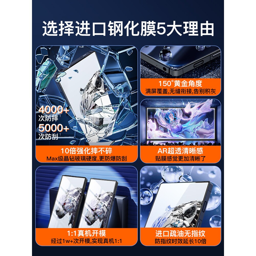 德国蓝猩适用努比亚红魔8spro钢化膜红魔10pro+手机膜9全8spro覆盖7磨砂z60ultra电竞5g/5s/3游戏贴6r膜z40sp
