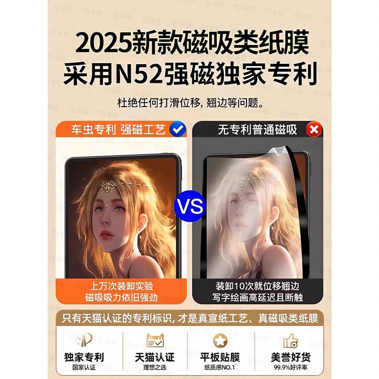 德国蓝猩适用小米平板8pro类纸膜磁吸小米8平板8p钢化保护7ultra迷你6spro红米kpad新款radmipad2se屏幕11.16