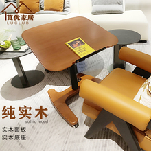 折叠橡胶纯实木升降电脑桌培训桌演讲台学习书桌站立式台可移办公