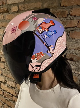 艾狮头盔男女士电动车摩托车电瓶车安全帽冬季半盔四季通用安全盔