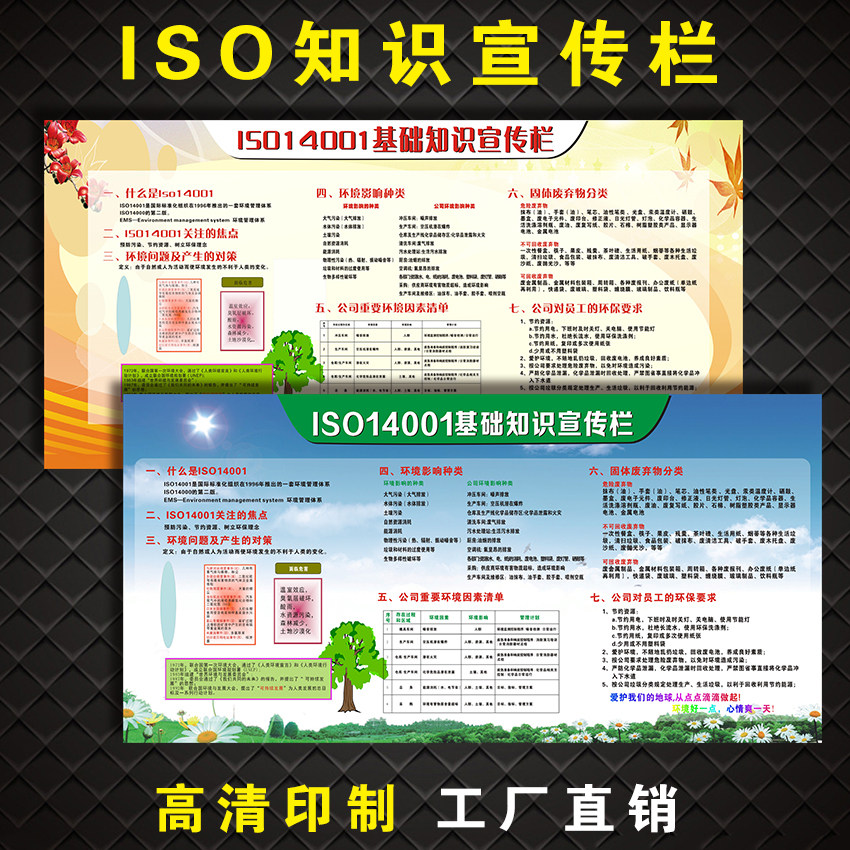 企业文化宣传画工厂车间6S标语挂图现场品质管理看板海报展板ISO9001安全ISO14001基础知识展板管理体系