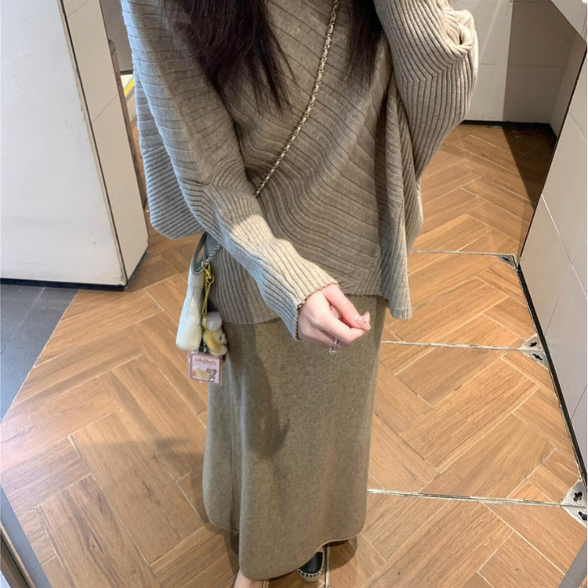 不规则针织毛衣套装连衣裙子女早秋季2026新款韩系穿搭一整套长裙