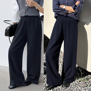 新款 驼绒垂坠阔腿裤 女裤 显瘦桑蚕丝长筒裤 AW2590 大码 简谜2025冬季