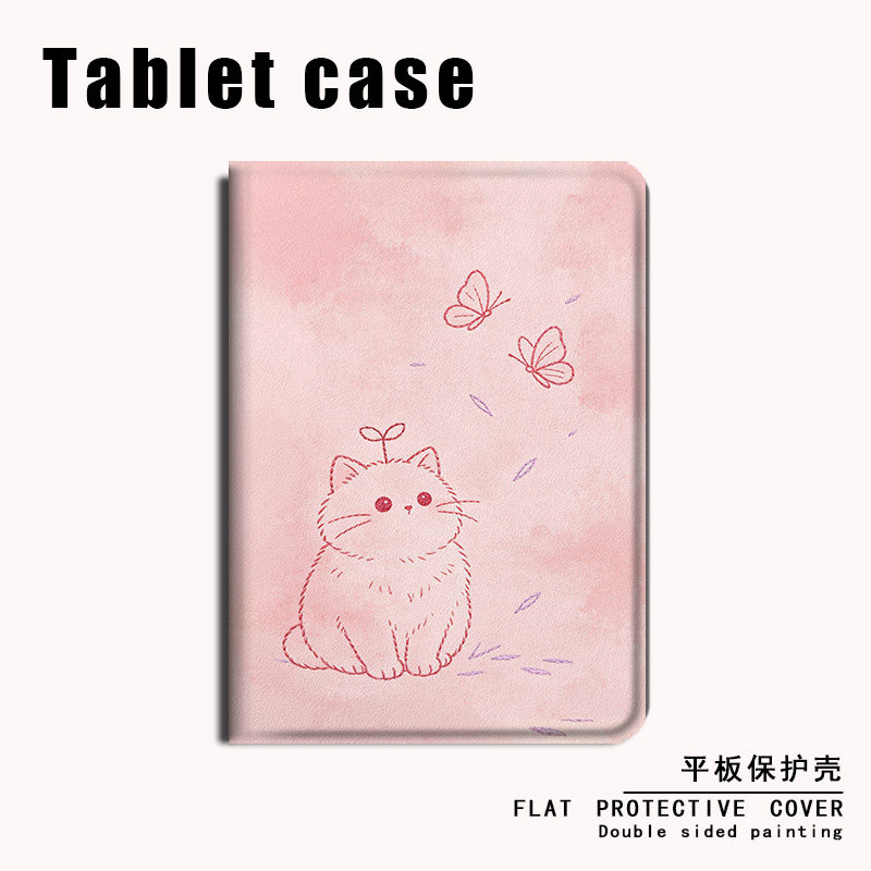 适用简笔小猫步步高A7粉色线条S2/S3/S5Pro学习机11.6寸保护壳X2/S6卡通女S7/S8新款Pro家教机XPAD防摔平板套