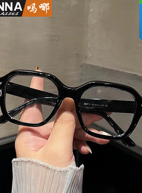 法国Coss KoKo素颜新款大框眼镜架文艺方框多边防蓝光眼镜经典米