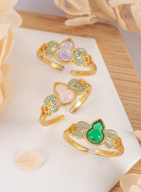 法国coss koko超仙小娇玉戒指女古法珐琅彩轻奢国潮宫廷风指环