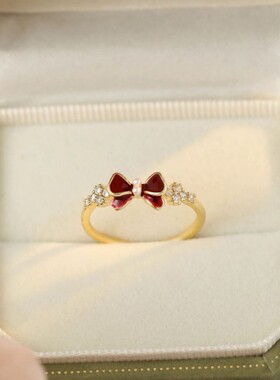 法国Coss KoKo温柔蝴蝶结戒指女轻奢冷淡风高级感食指戒时尚